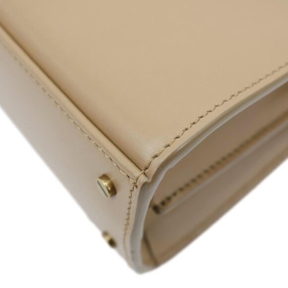 Yves Saint Laurent Cassandra Mini Leather Shoulder Bag Beige - Picture 9 of 15